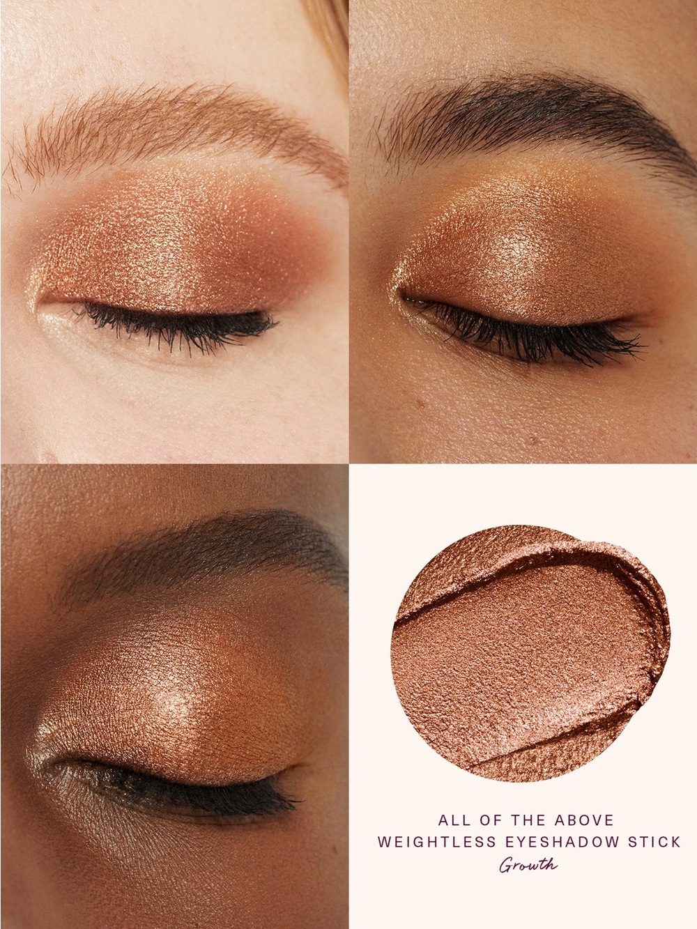 Rare Beauty Growth All of the Above Weightless Eyeshadow Stick- copper, vegan